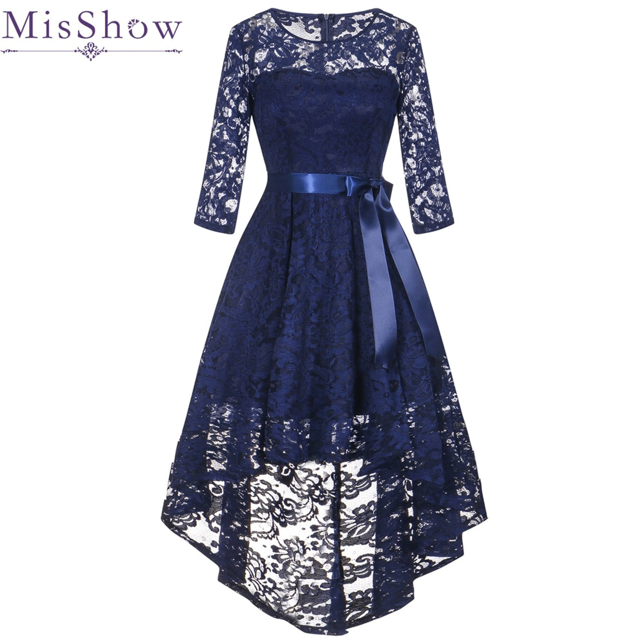 Real Photos Navy Blue Lace Short ...